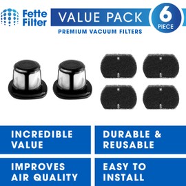 Fette Filter - 2 HEPA + 4 Foam Filter Compatible with Bissell Adapt Ion PowerLifter ReadyClean XRT