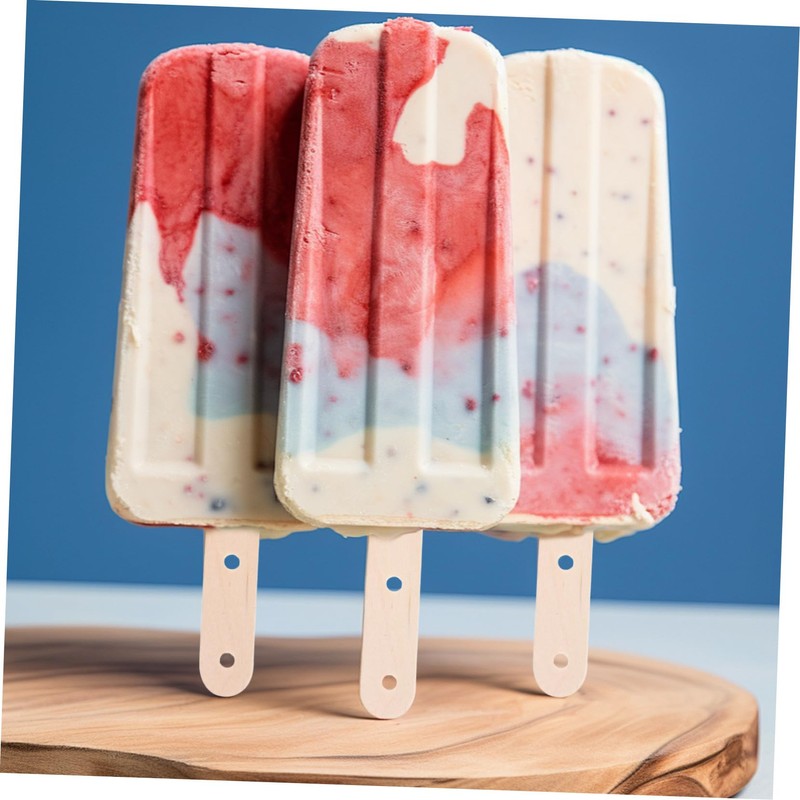Operitacx Sturdy Single Wood Craft Sticks 100 Pack Ice Cream