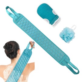 Back Brush, Body Brush, Back Scrubber, Exfoliating Glove, Shower Sponge, Set of 3, Bath Sponge, Back Massage, Bath Accessories