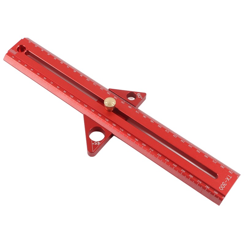 Woodworking T Track Ruler Multifunctional Aluminum Alloy Portable Wood Measuring