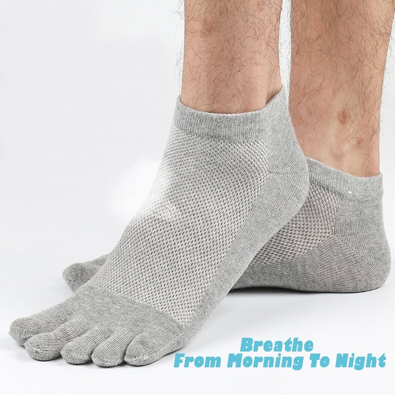 REVEW 5 Pairs Men Toe Socks Five Finger Socks Cotton
