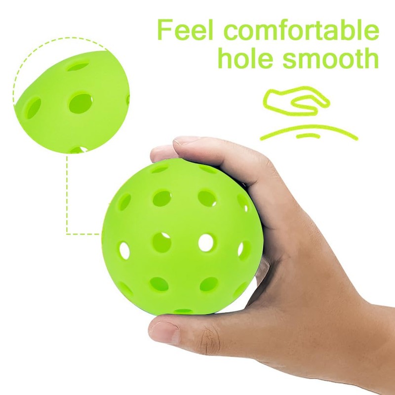 6 - Pack Pickleball Balls, 40 Holes Outdoor Pickleballs, High