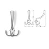 1 x Triple Hat Coat Hanger Hook Door Wall Bath