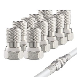Lotbun F-Connector 7mm TV Aerial Adapter 10 Pack F Connector Coaxial Cable TV Equipment and Boxes Weatherproof HD 3D UHD 4K Signals