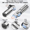 QIANRENON 180° Swivel Micro USB Charging Data Adapter Plug Micro