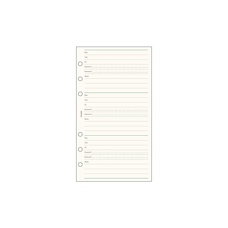 Raymei Fujii DR4309 Personal Organizer, Refill, Bible Size, ID &