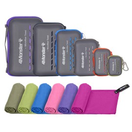 4Monster Microfibre Travel Towel - Quick Dry, Lightweight, Ultra Soft, Super Absorbent Compact Camping Towel for Sports, Gym, Beach, Camping, Yoga, Swimming, Hiking
