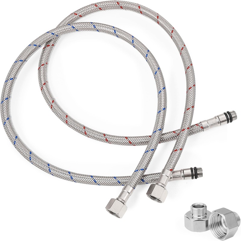 HOIGY 30 Inch Faucet Supply Lines, Bathroom Kitchen Water Supply