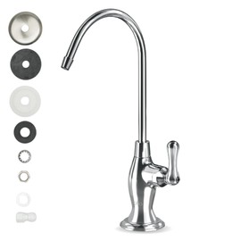 Chrome Reverse Osmosis Faucet, NSF Certified, Non‑Air Gap for Under Sink Water Filtration System, RO System Drinking Water Faucet, FLR-575CP
