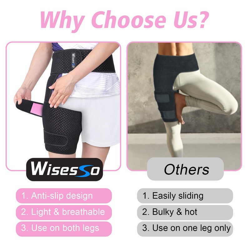 Wisesso Hip Brace, Groin Wrap Hip Braces for Sciatica Pain