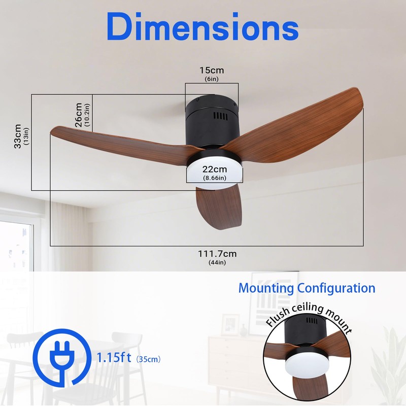 Xcity 40 Inch Ceiling Fan with LED Light, Remote and