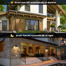 Dusk to Dawn Outdoor Wall Light Fixture, Waterproof Exterior Wall Lantern Porch Light with Photocell Sensor, Modern Bronze Outside Wall Sconce with E26 Socket for House Garage, 2-Pack