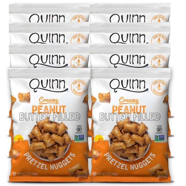Quinn Peanut Butter Filled Pretzel Nuggets, Gluten Free, Non-GMO, 7 oz Bag (8 count)