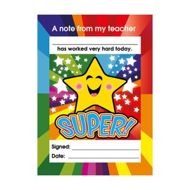 SuperStickers Praise Note Pad for Teachers. 'Super'. 60 Sheets.