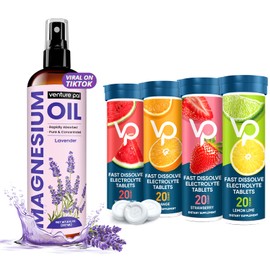 Venture Pal 100% Pure Magnesium Oil & Chewable Fast-Melt Electrolyte Tablets, Sport Electrolyte for Running Hiking Cycling Sports Nutrition