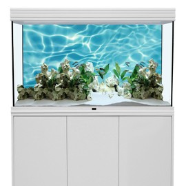 YongFoto Fish Tank Background 48x24 inch Aquarium Background Clear Water Ripple Backdrop Reptile Habitat Terrarium Background