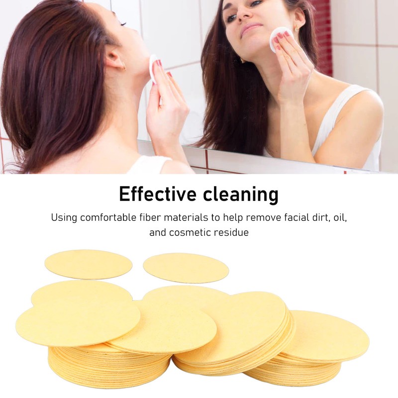 Compressed Wood Pulp Facial Sponges Natural Cellulose Face Sponge for