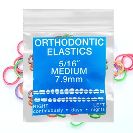 Neon Latex 100 counts Intraoral Elastic Bands Orthodontic Elastics Dental Rubber Bands Made in US Medium 5/16'', Neon Latex