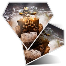 2 x Diamond Stickers 7.5 cm - ATV Quad Bike Transport Fun Decals for Laptops,Tablets,Luggage,Scrap Booking,Fridges, #8339