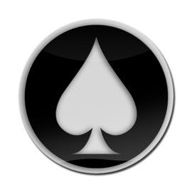 GoBadges LC0059 3D Sign Spade Black - 3" Magnetic Acrylic Layered Grill Badge/UV Stable & Weather-Proof/Works Grill Badge Holder