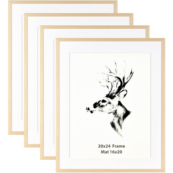 Yaetm 20x24 Picture Frame with Mat for 16x20 Set of