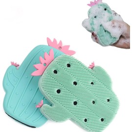 Back Scrubber Shower Silicone, Compact Lightweight Accessory for Travel and Daily Use - Homoyoyo Cactus Silicone Back Scrubber