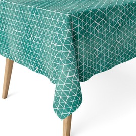 ECOMMERC3 Fleckabweisende Tischdecke für rechteckigen Tisch, Größe 100 x 140 cm, schmutzabweisende Tischdecke, extra weich und wasserdicht, Blau