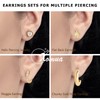 14K Gold Earrings for Women, Chunky Hoop Earrings Trendy, Cartilage