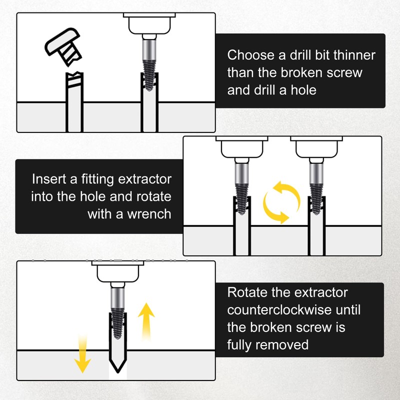 FINEASY 8 Piece Screw Extractor Set Professional, Left Extractor Set