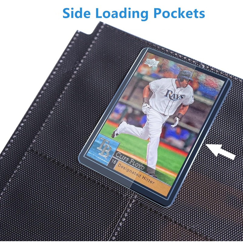 Toploader Binder, 4-Pocket Top Loaders Binder Album Holds 128 Top