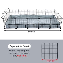 DZWLKJ Guinea Pig Cage Liner Tarp Bottom Waterproof and Washable Base Also for Rabbits, Bunny, Chinchesillas, Hedgehog, Ferrets and Other Small Animals(24x60 inches)