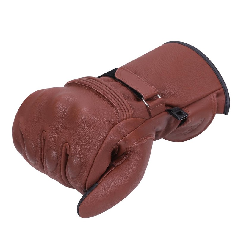 Harssidanzar Winter Motorcycle Gloves,Mens Long Gauntlet Leather Full Finger TouchScreen