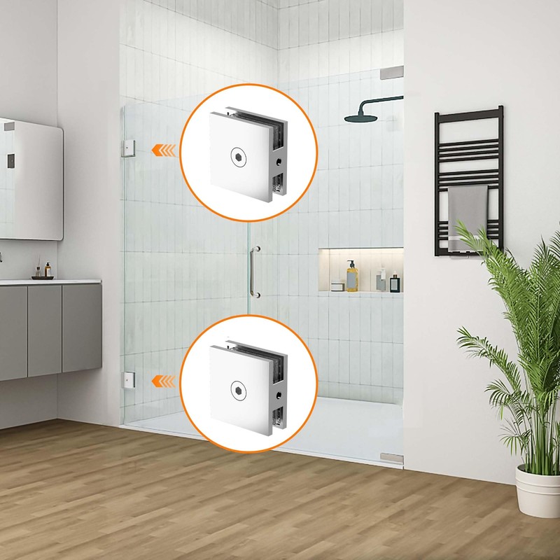 Bathlink Polished Chrome Glass Clamp for Bathroom, 2PCS Shower Glass