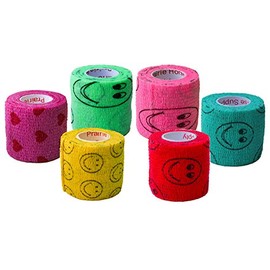 2 Inch Vet Wrap Tape Bulk (Brown) (Pack of 6) Self Adhesive Adherent Adhering Flex Bandage Rap Grip Roll for Dog Cat Pet Horse