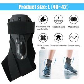 CJBIN Ankle Brace Sport, Ankle Bandage Ankle with PE Board, Adjustable Foot Brace Ankle for Ankle Sprain, Arthritis, Stretching and Supports the Ankle (L)
