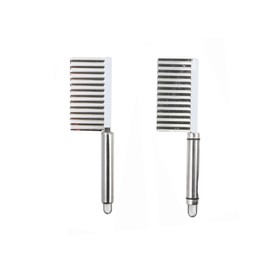2pcs Stainless Steel Crinkle Cutters, Potato Wavy Chopper Knife French Fries Wave Slicer for Potato Carrot Chip Vegetable Kitchen Accessories