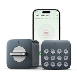 Anona Holo Wi-Fi Smart Lock with Keypad, Keyless Entry Deadbolt Door Lock with App Remote Control, Auto-Lock & Anomaly Detection - Color: Silver Lock with Keypad