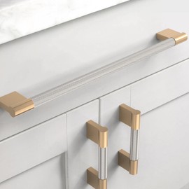 Coinkoly 10 Pack 10"(254mm) Brushed Satin Nickel and Champagne Bronze Cabinet Pulls Knurled Kitchen Cabinet Handles Drawer Pulls Cupboard Hardware for Cabinets
