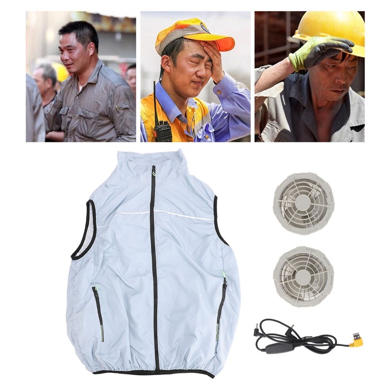 Air Conditioned Work Clothes Vest with Fan USB Power Summer