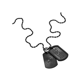 Diesel Men's Font Black Stainless Steel Necklace, DX1554001