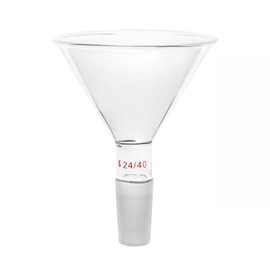 QWORK Glass Jointed Short Stem Powder Funnel Filter Funnel with 100mm Top O.D and 24/40 Inner Joint for lab