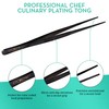 O'Creme 12 Inch Stainless Steel Precision Kitchen Culinary Tweezer Tongs