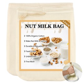 Nut Milk Bag Reusable,4 Pack 12" x 12" and 10" x 12",Cheese Cloths for Straining,Straining Bags for Almond Milk,Cold Brew Tea & Juicing - Easy Clean Fine Filter for Nuts, Yogurt & Herbs