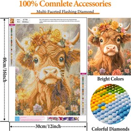 12 Pack Animals Diamond Art Kits for Adults, DIY 5D Diamond Painting Sets with Tools, Relaxing Gem Painting Craft Projects for Beginners, Home Wall Decor, Gift Idea(12X16 Inch)