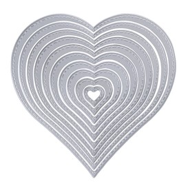 Pack of 10 Metal Heart Shape Cutting Dies Metal Cutting Stencils Cutting Dies Silver for DIY Scrapbooking Album Cutting Stencils Paper Cards Scrapbook Decoration