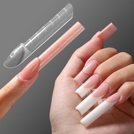 YOKEFELLOW ImMaster 3D Reverse French Dual Form,15 Sizes 150pcs Magic Caps Zone French Square Nail Dual Form for Beginners & Pros Builder Nai Gel Acrylic Tools (IM111 Square)