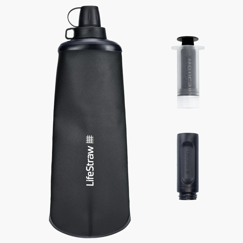 LifeStraw Peak Collapsible Squeeze Bottle 1L, Mountain Blue