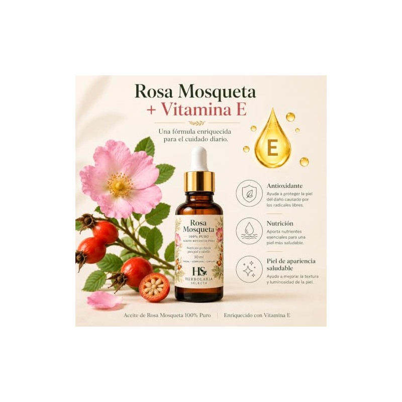 Aceite de Rosa Mosqueta 100 Puro 30 ml con Vitamina
