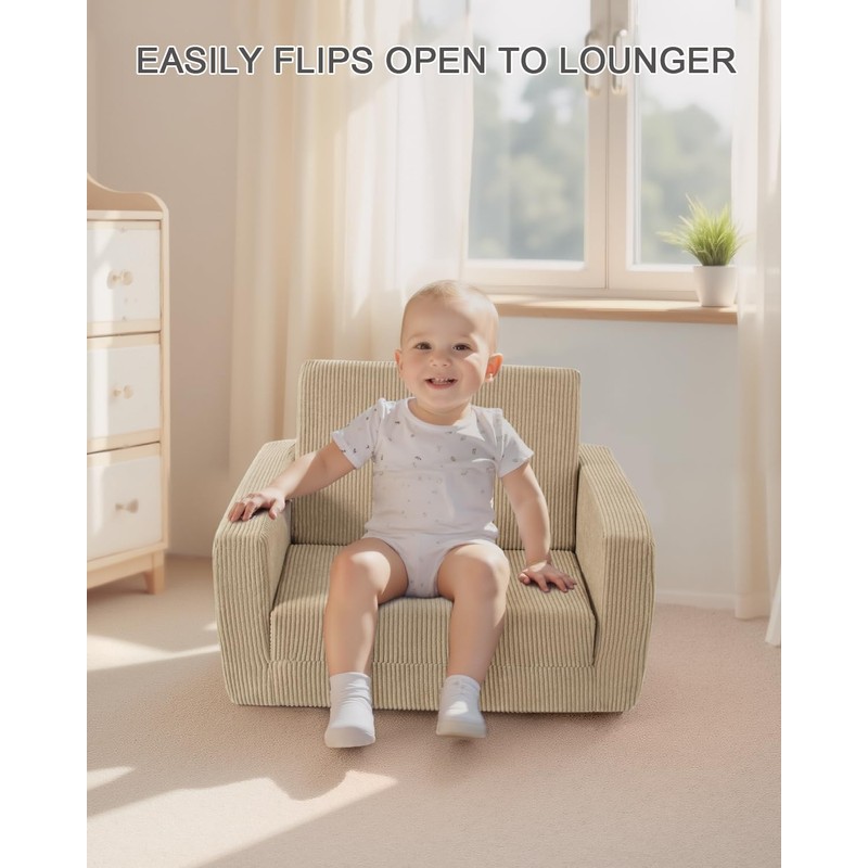 Jouha Toddle & Kids Chair,2-in-1 Soft Toddler Couches That Fold
