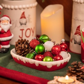 Valery Madelyn Christmas Baubles, Pack of 49 Christmas Tree Baubles with Gift Package, Christmas Tree Decorations with Hanger, Decoration, Christmas, Theme, Red, Green, White